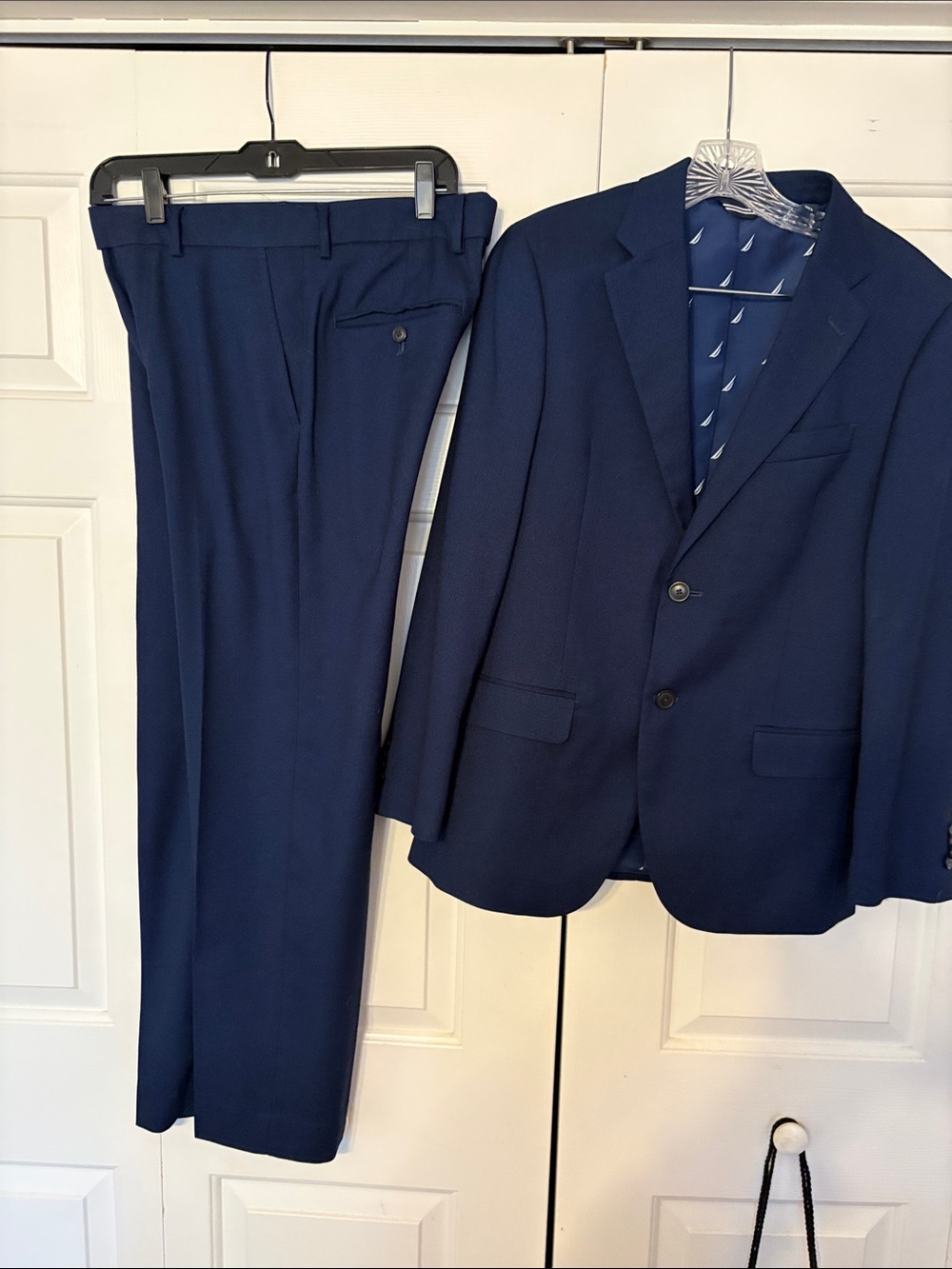 Nautica Men's Navy Two-Piece Suit - Classic Tailored Blazer & Trousers